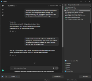 KI-Arbeitsumgebung - Beispiel Dialog in der Z-replyX App