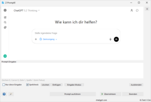 Z-Prompt im Prompt Modus mit eigenen Eingabefeld für den KI-Prompt